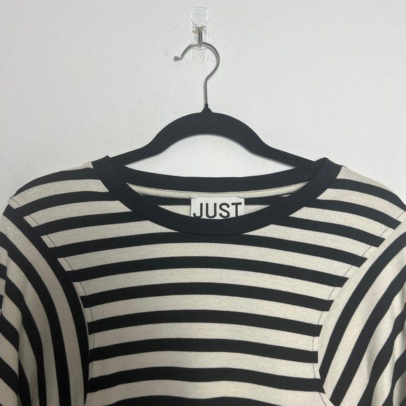 Just Female Black and White Striped Long Sleeve Top Size Medium Organic Cotton - Picture 5 of 16